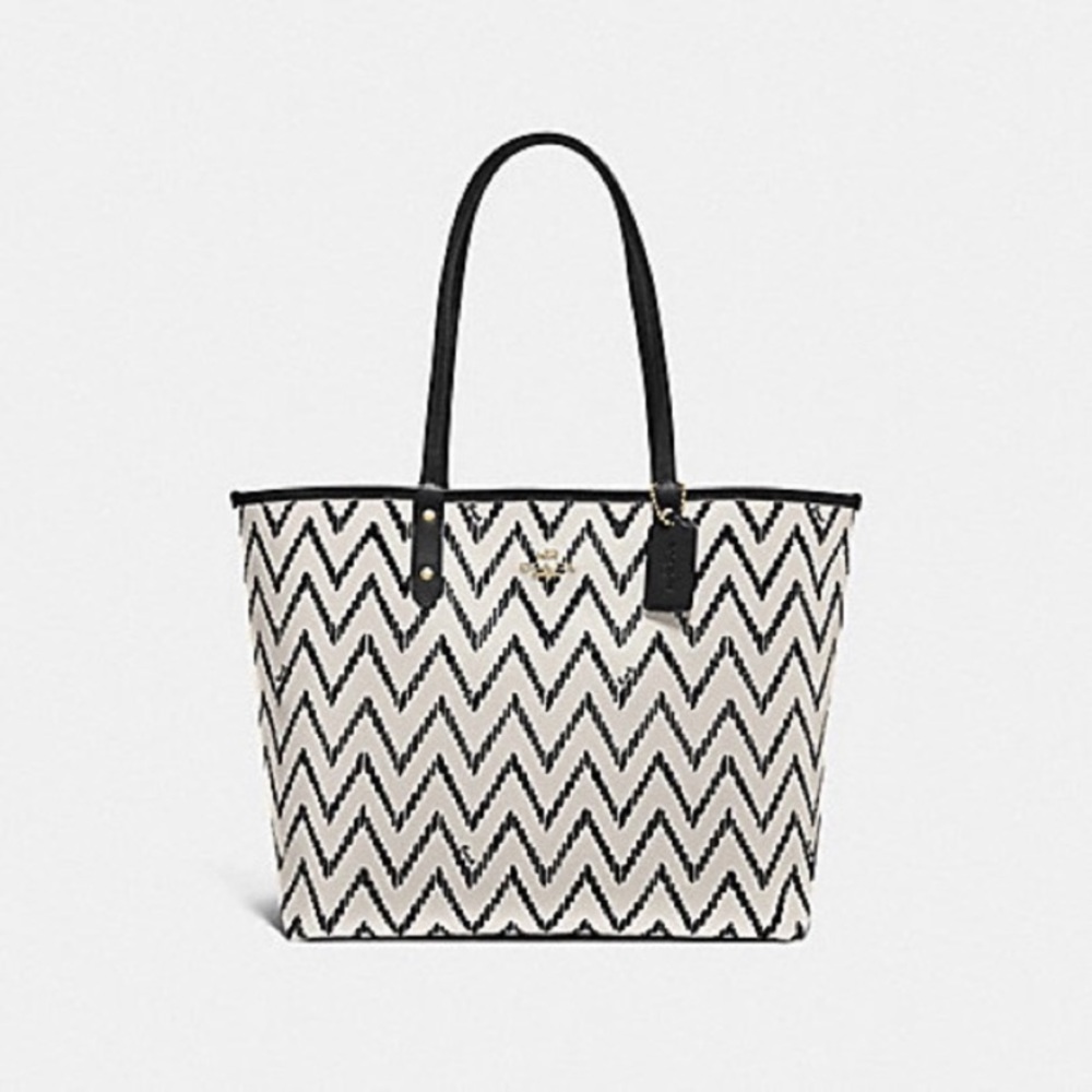 Authentic Coach Chevron Reversible Tote
